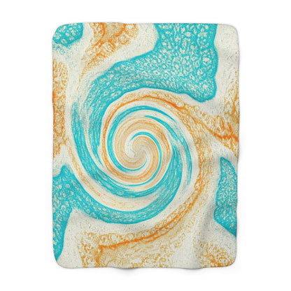 Sherpa Fleece Blanket with watercolor design