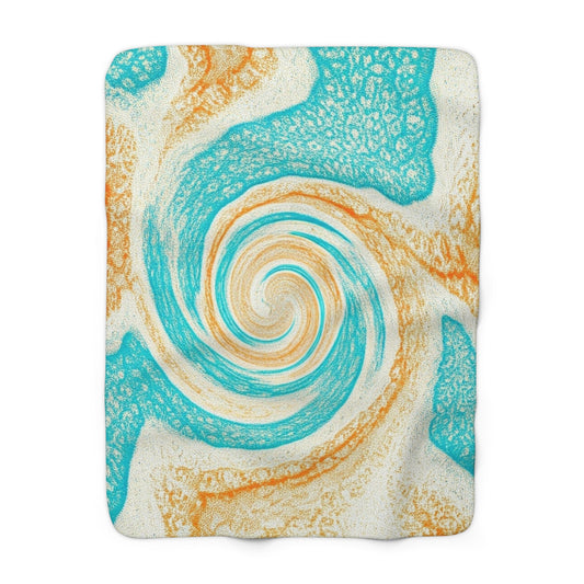 Sherpa Fleece Blanket with watercolor design