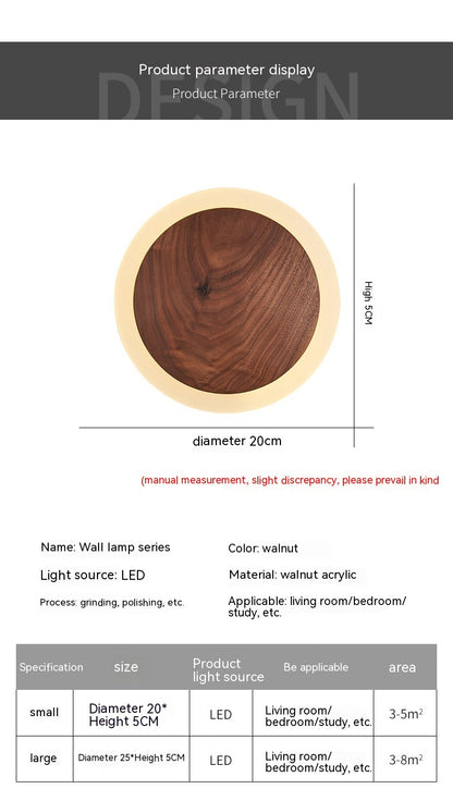 Modern Walnut Wall Lamp | Bedroom | Living Room | Hallway | Sleek Design | High-Quality