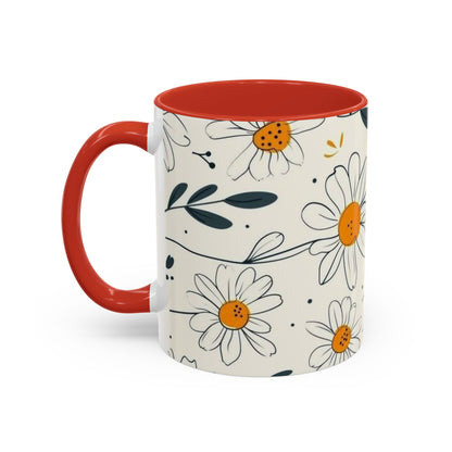 Accent Coffee Mug with the design of chamomile flowers