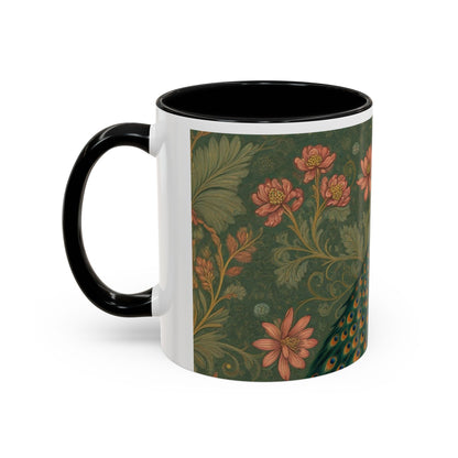 Mug with peacock design