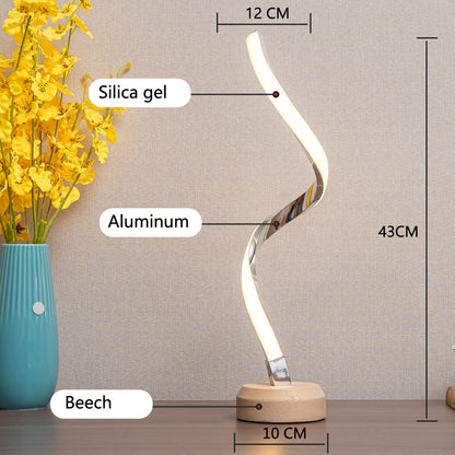 Modern Minimalist Spiral Table Lamp | LED | Touch Control | Dimmable | Eye-Friendly