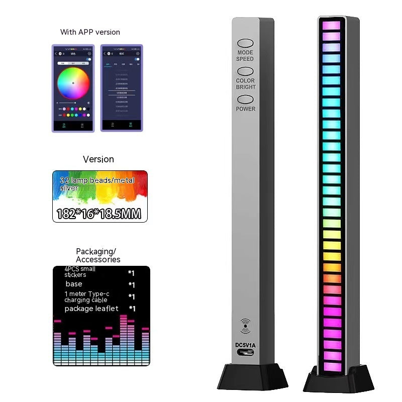 3D Double-Sided Pickup Light | RGB | Voice Control | Music Rhythm | Colorful Ambiance