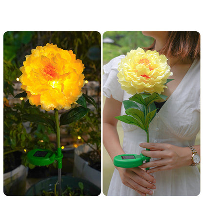 Waterproof Solar Outdoor Peony Simulation Lantern