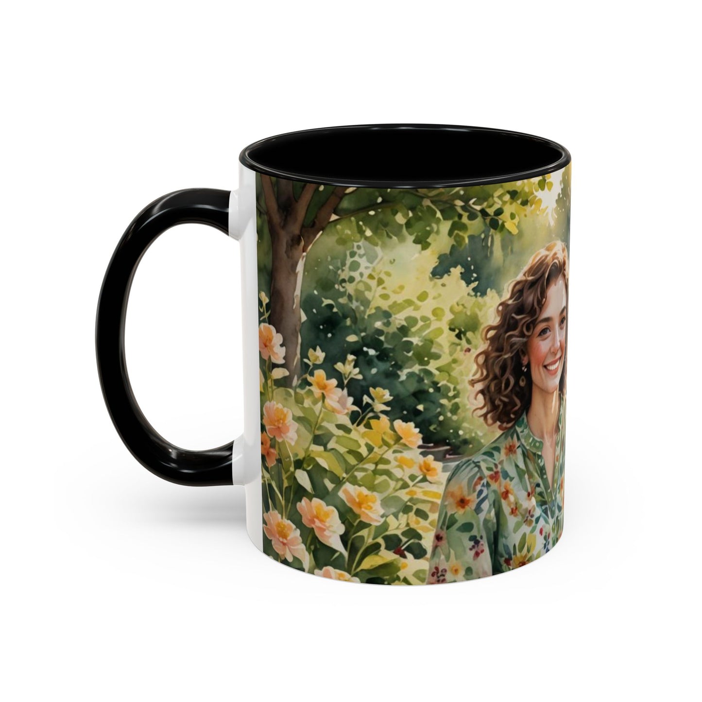 Mug with a beautiful woman in paradise design