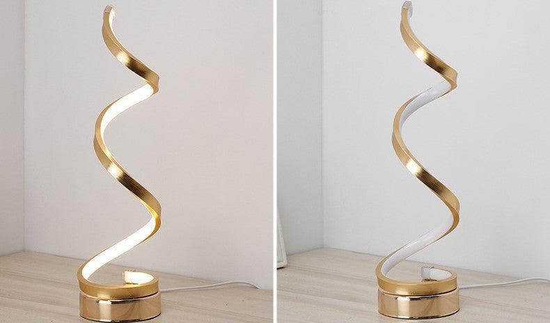 Modern & Simple Curved Shape LED Table Lamp â€“ Adjustable Brightness with Remote Control - OptiChoice