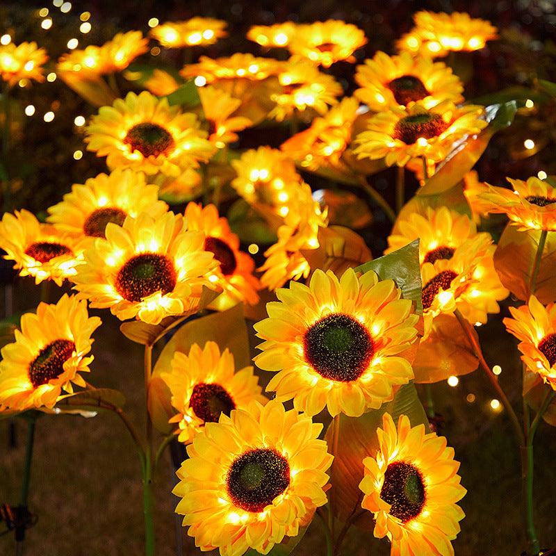 Solar Garden Sunflower Lawn Lamp - IP44 Waterproof Stainless Steel Outdoor Lighting - OptiChoice