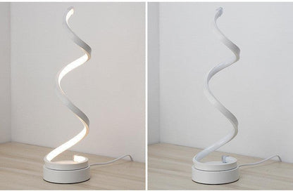 Modern & Simple Curved Shape LED Table Lamp â€“ Adjustable Brightness with Remote Control - OptiChoice