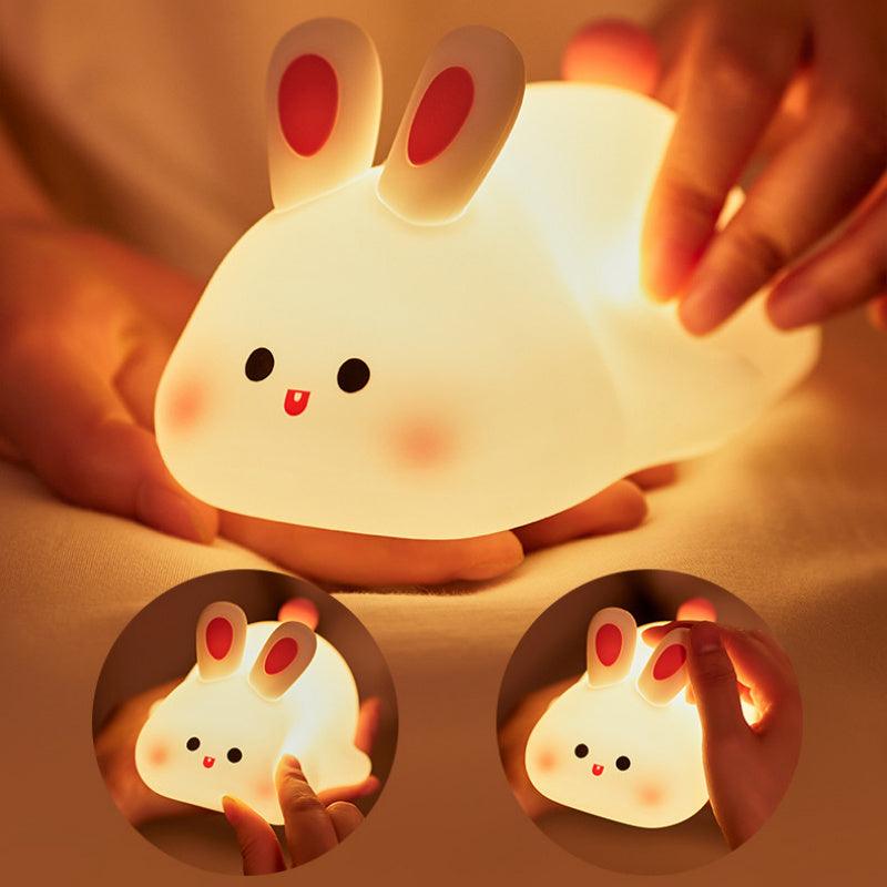 Big Face Rabbit Silicone LED Night Light â€“ Soft, Dimmable