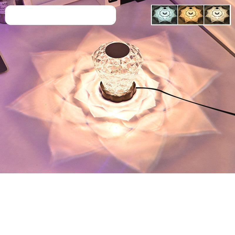 Rose Crystal Lamp Desk Light - Romantic Diamond Atmosphere LED Touch Lamp - OptiChoice