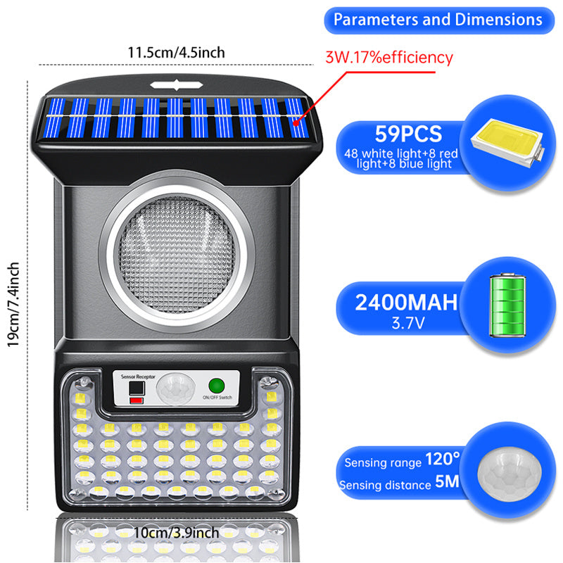 Solar-Powered LED Wall Light with Motion Sensor and Remote Control