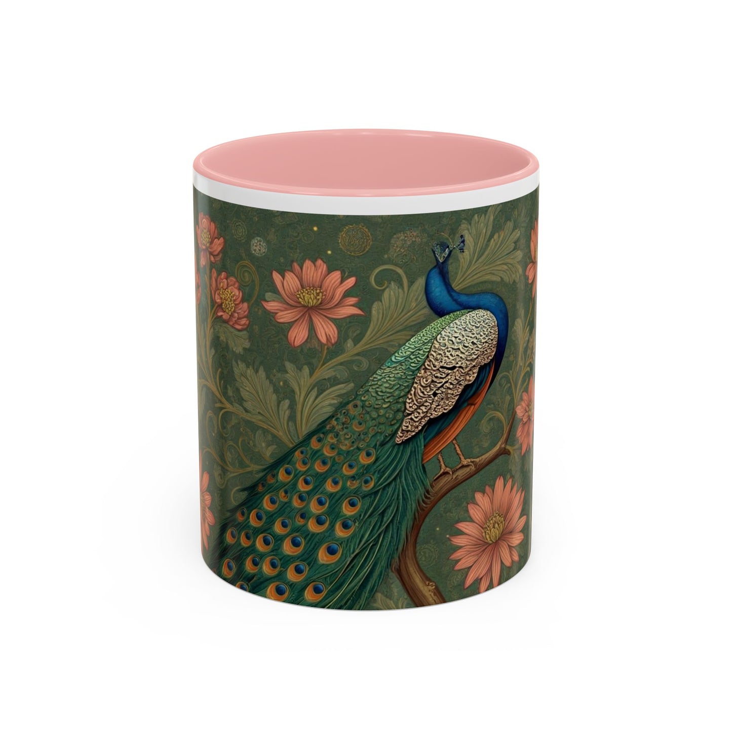 Mug with peacock design