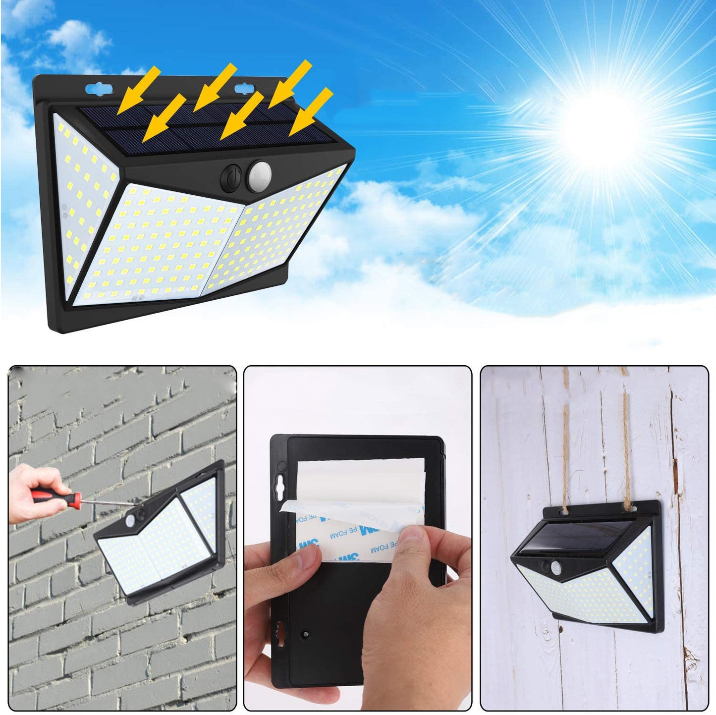 Solar-Powered Motion Sensor Wall Light-Illuminate Your Outdoor Space