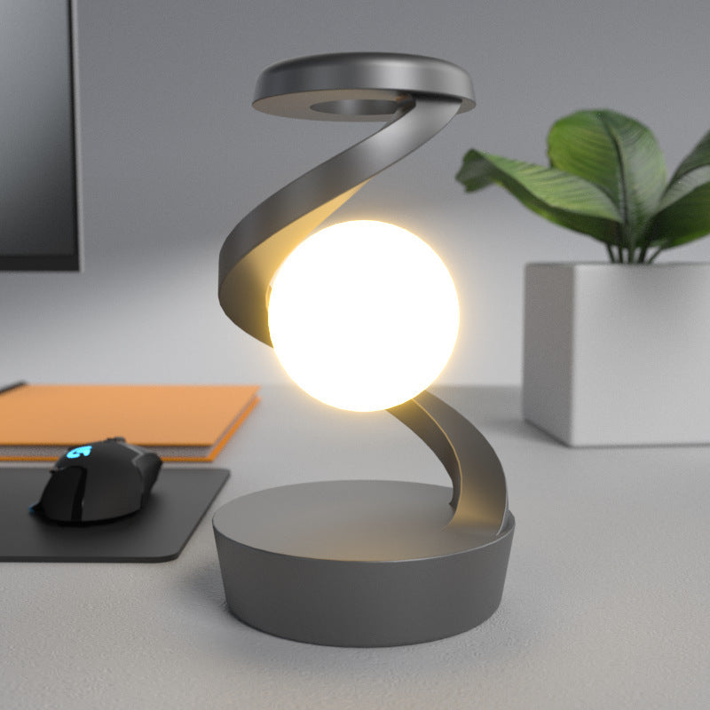 Rotating Moon Desk Lamp with Wireless Charging | Modern Touch-Control LED Night Light for Home Decor