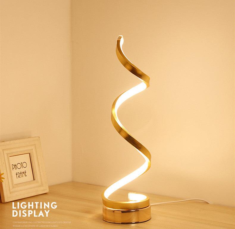 Modern & Simple Curved Shape LED Table Lamp â€“ Adjustable Brightness with Remote Control - OptiChoice