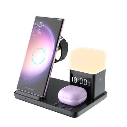 6-in-1 Wireless Charger with Night Lamp and Alarm Clock â€“ All-in-One Charging and Lighting Solution - OptiChoice