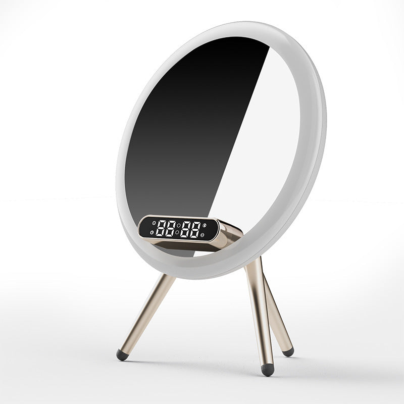 New Multi-functional LED Mirror Alarm Clock Wireless Charger Digital Clock Time USB Table Clock