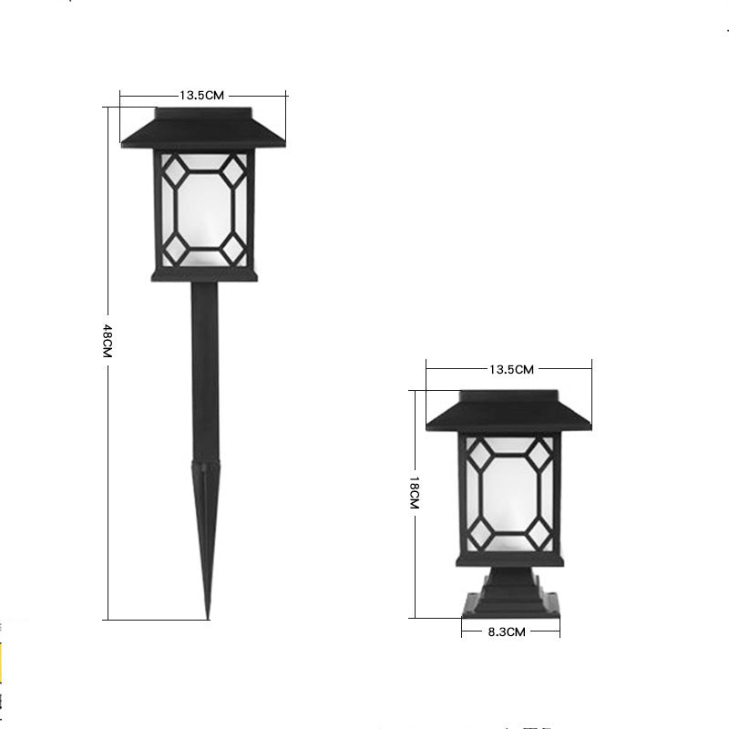 Solar powered lamp in the courtyard garden of Xiaogong