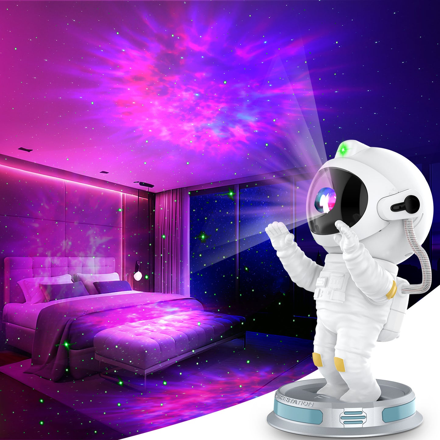 Astronaut Starlight Projection Lamp - Northern Lights & Starry Sky Projector - OptiChoice