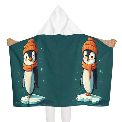 Youth Hooded Towel penguin design