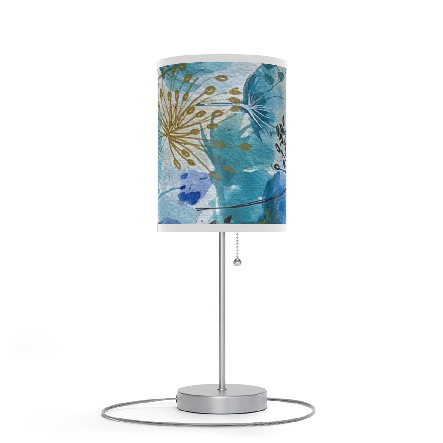 Lamp on a Stand, US|CA plug with orchid flower design