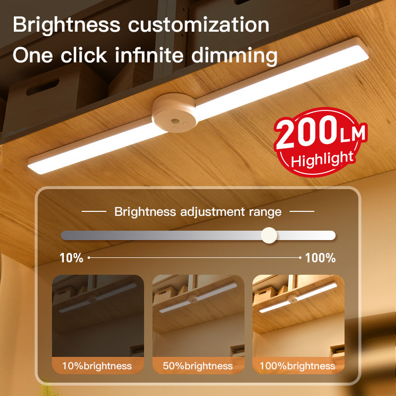 "Enhance your home with this Intelligent Cabinet Light. Features motion sensor, foldable design, adjustable brightness, and multi-color options."