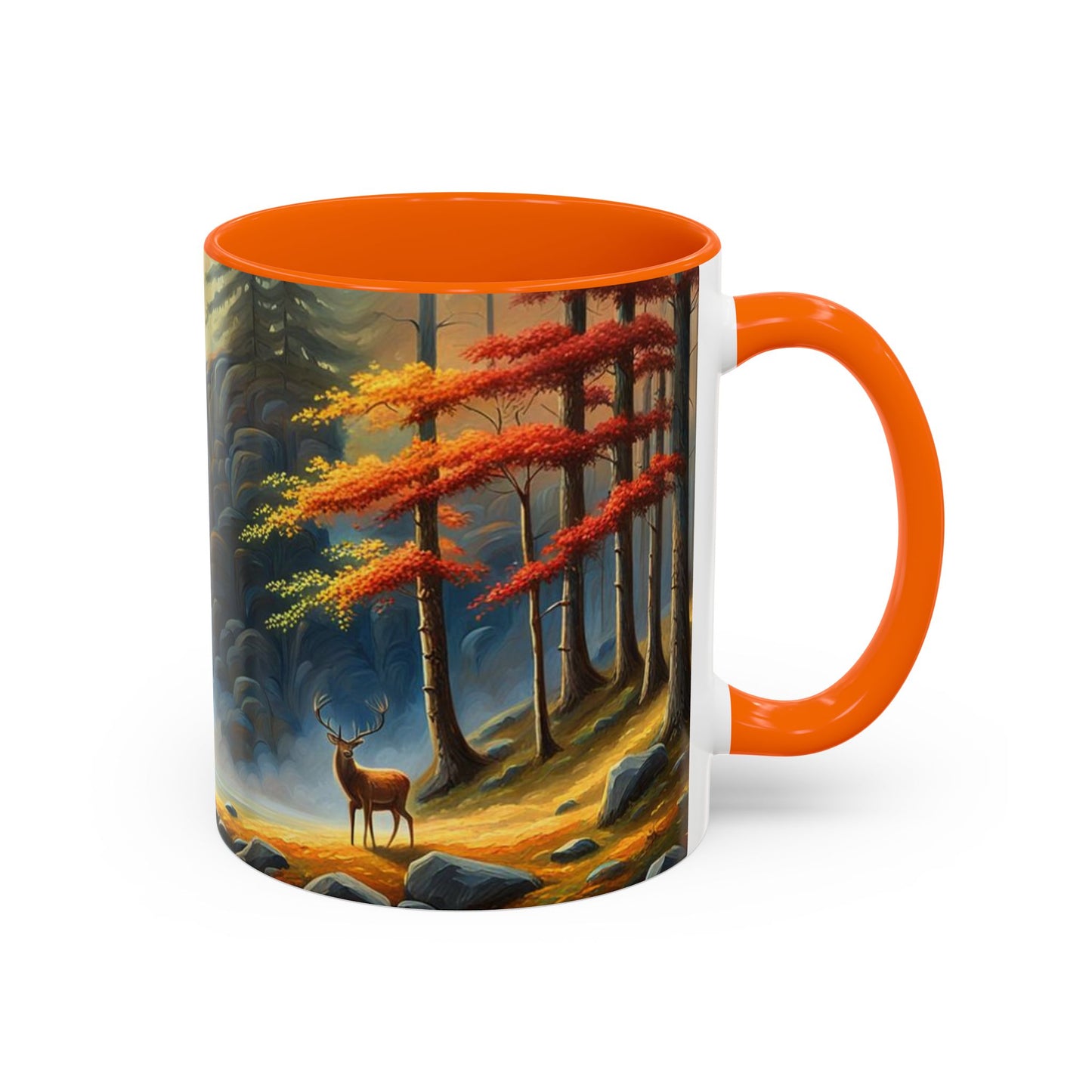 Accent Coffee Mug  Deer forest design