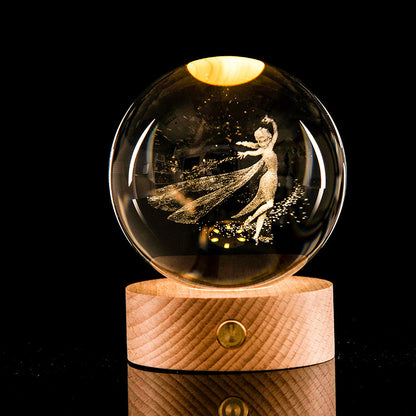 Galaxy Crystal Ball | Luminous | 3D Laser Carved | Home Decor | Gift Idea