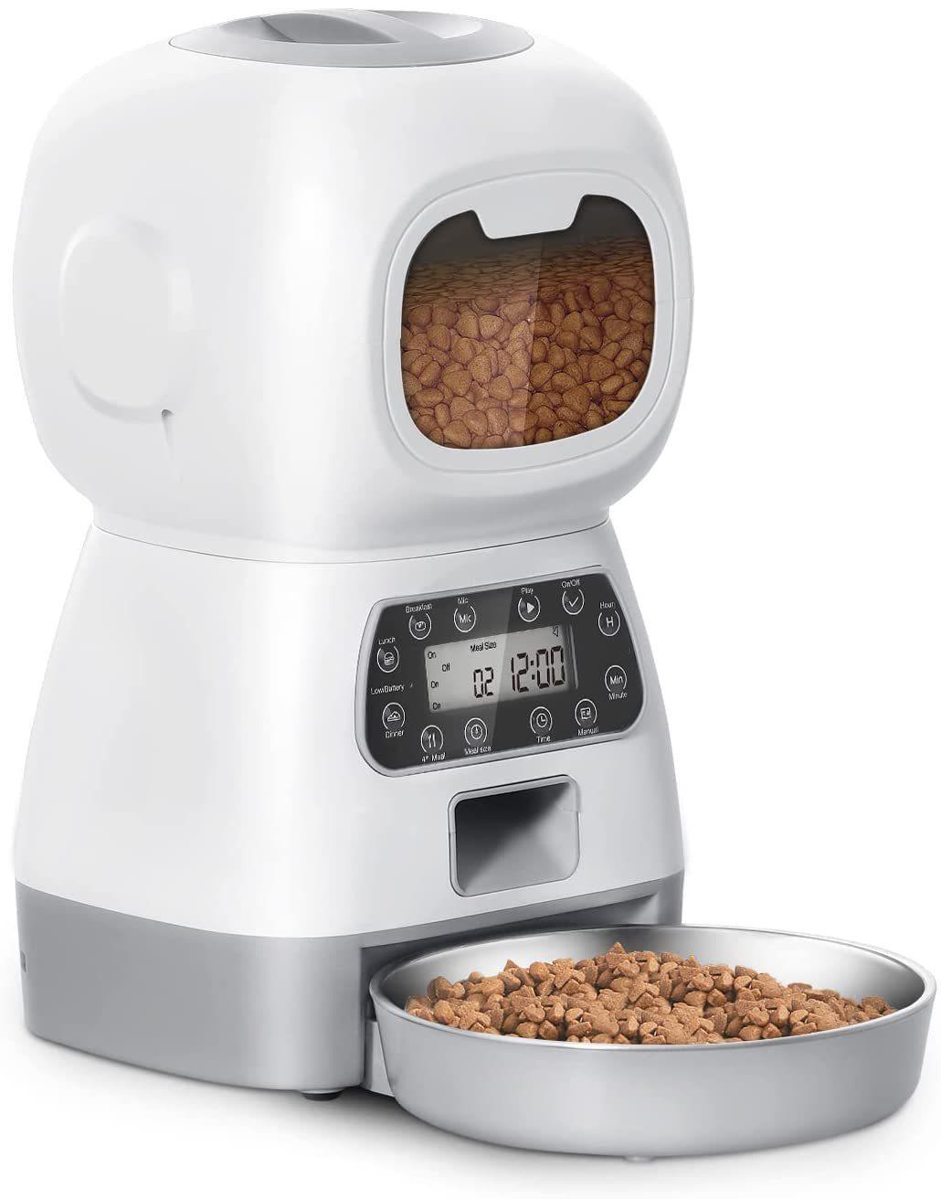 Cat and Dog Food Automatic Dispenser with Recording & Timing Feeding - OptiChoice