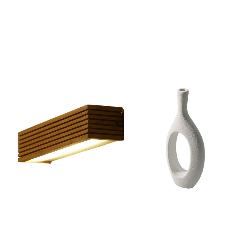 Nordic Creative Wall Lamp â€“ Modern Bedside Bedroom Lighting with LED and Wooden Shade