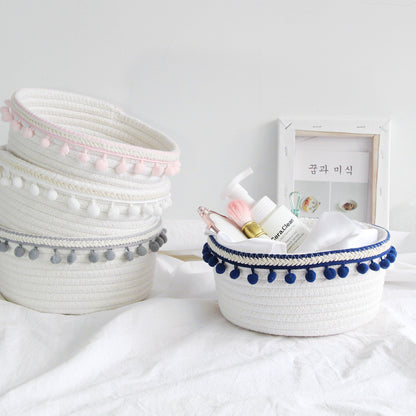 Nordic Cotton Rope Storage Basket | Foldable | Versatile | Handmade | Home Decor