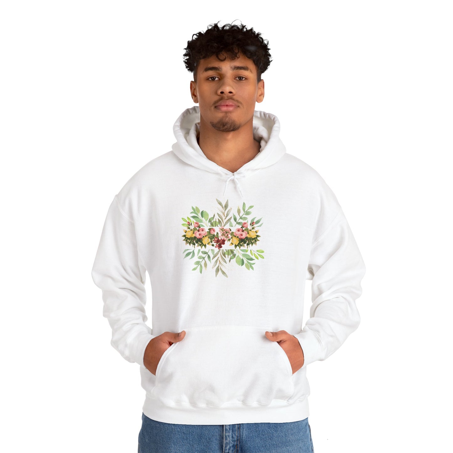 Unisex Flower Hooded Sweatshirt