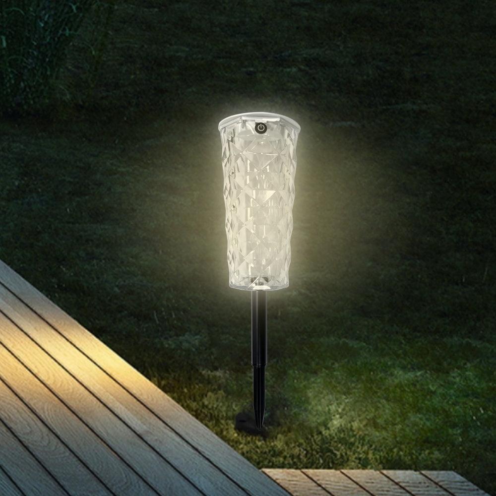 Solar Garden Rose Crystal Lamp – RGBW Color-Changing Outdoor Decoration - OptiChoice