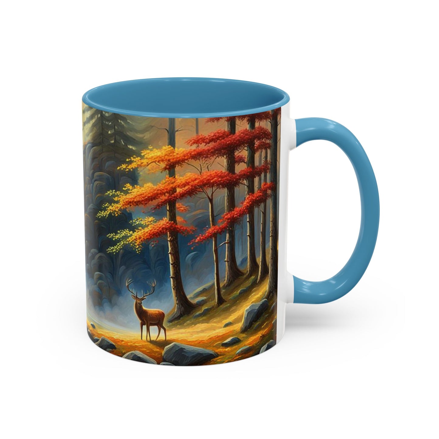 Accent Coffee Mug  Deer forest design