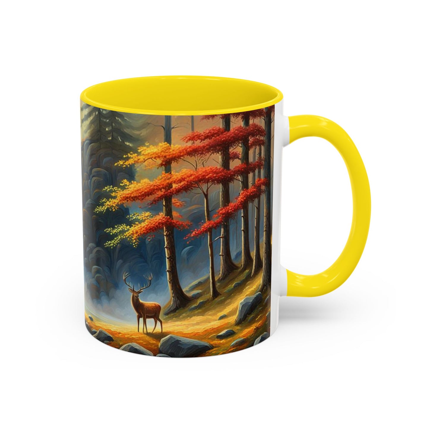 Accent Coffee Mug  Deer forest design