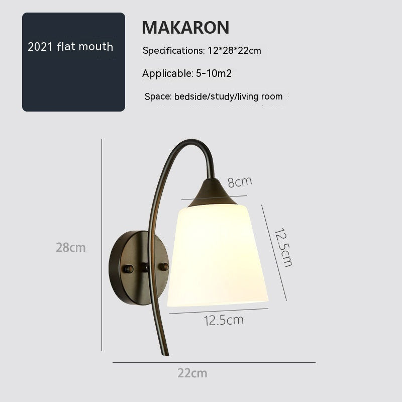 Modern Minimalist Bedside Wall Lamp â€“ Sleek Flat Black Design