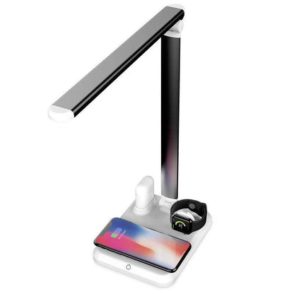 LED Desk Lamp with Wireless Charger â€“ Modern Touch-Control Lamp with Fast Charging Station - OptiChoice