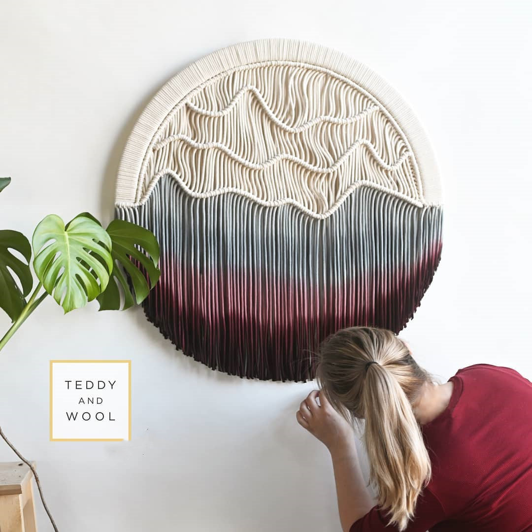 Nordic Hand-Dyed Round Tapestry | Bohemian | Cotton | Wall Hanging | Home Decor