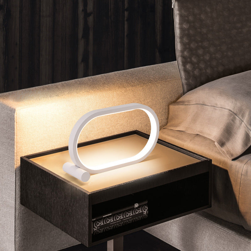 Modern USB Plug-In Oval Acrylic Lamp â€“ Touch Control, Dimmable Bedside and Desk LED Lamp