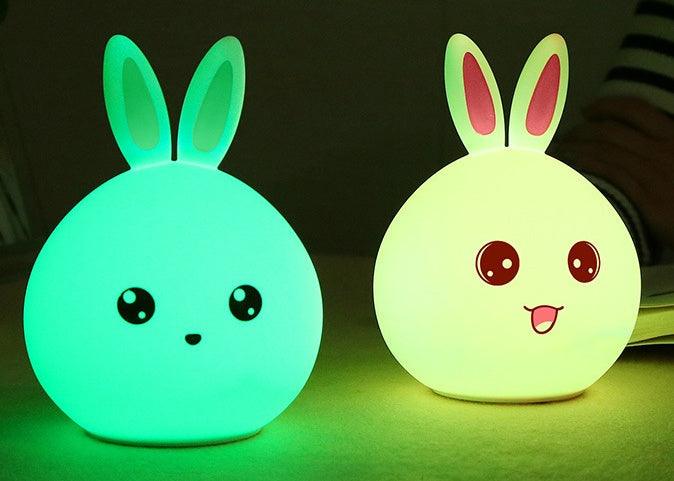 Cute Silicon Animal Rabbit Night LED Colorful Lamps â€“ Fun and Functional Lighting for Kids