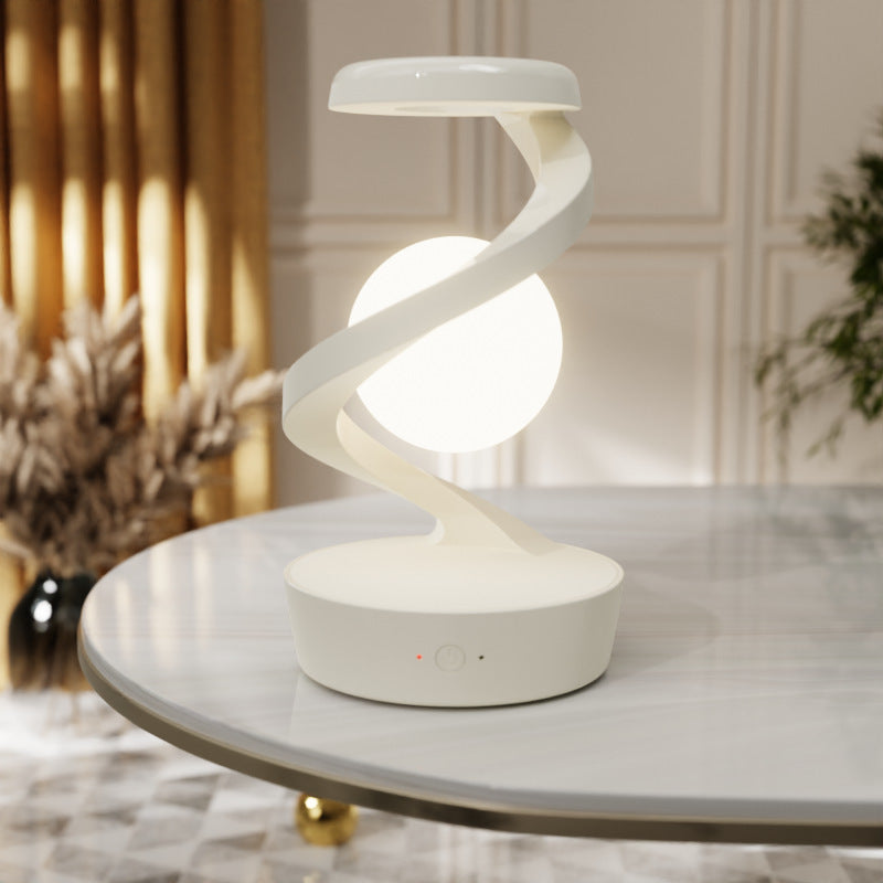 Rotating Moon Desk Lamp with Wireless Charging | Modern Touch-Control LED Night Light for Home Decor