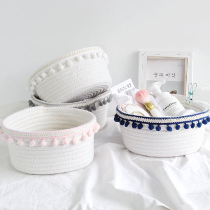 Nordic Cotton Rope Storage Basket | Foldable | Versatile | Handmade | Home Decor