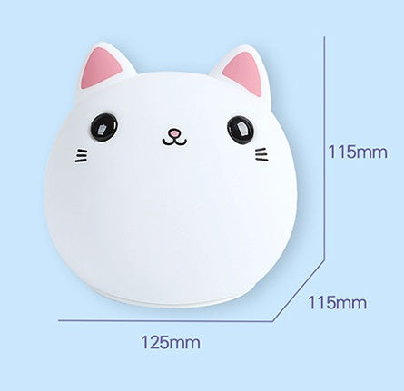 Cute Cat Silicone LED Lamp â€“ Warm White & Colorful Night Light with Rechargeable Battery