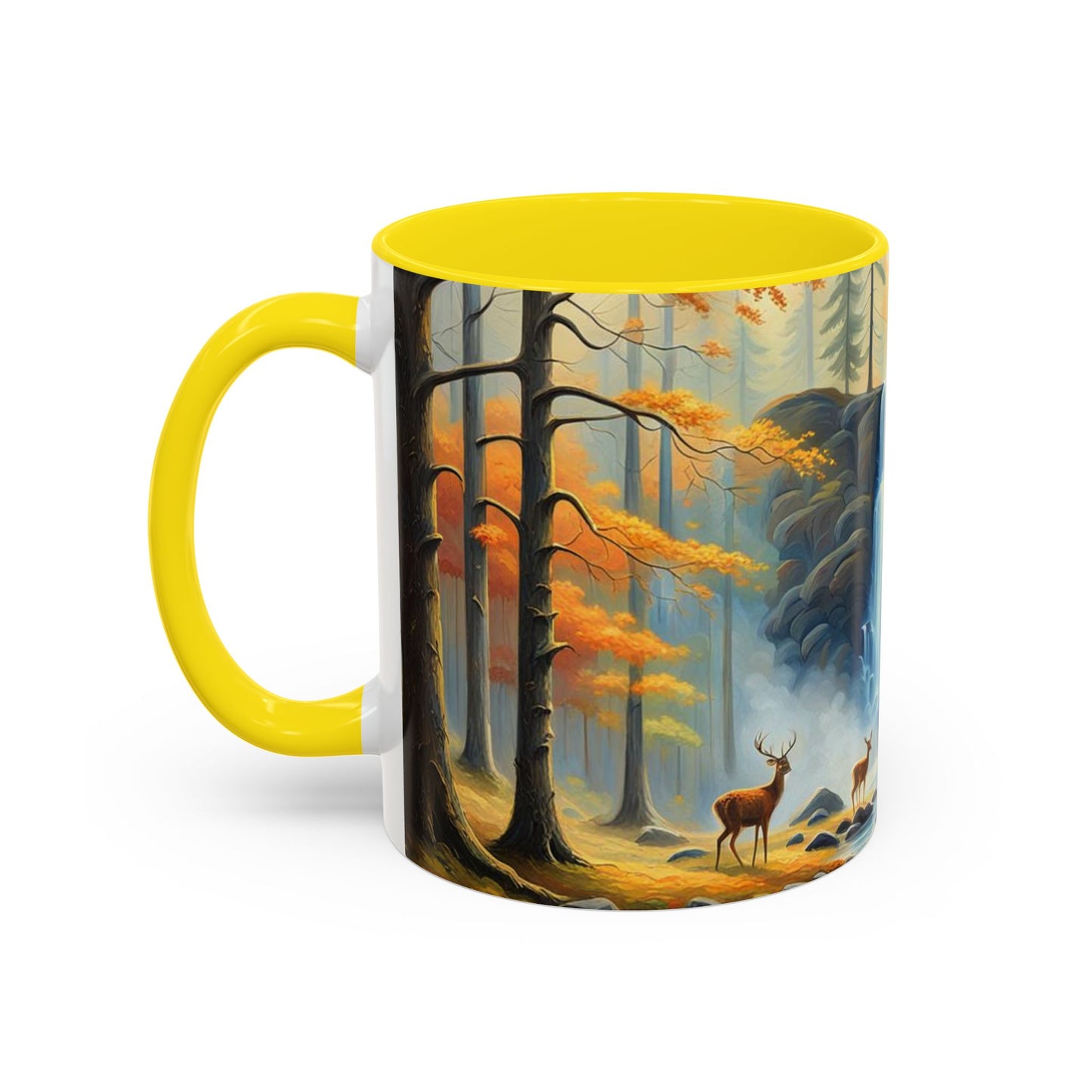 Accent Coffee Mug  Deer forest design