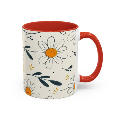 Accent Coffee Mug with the design of chamomile flowers