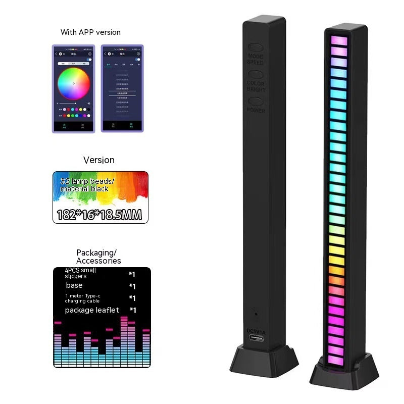 3D Double-Sided Pickup Light | RGB | Voice Control | Music Rhythm | Colorful Ambiance