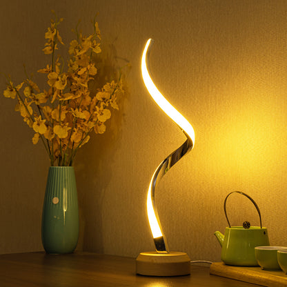 Modern Minimalist Spiral Table Lamp | LED | Touch Control | Dimmable | Eye-Friendly