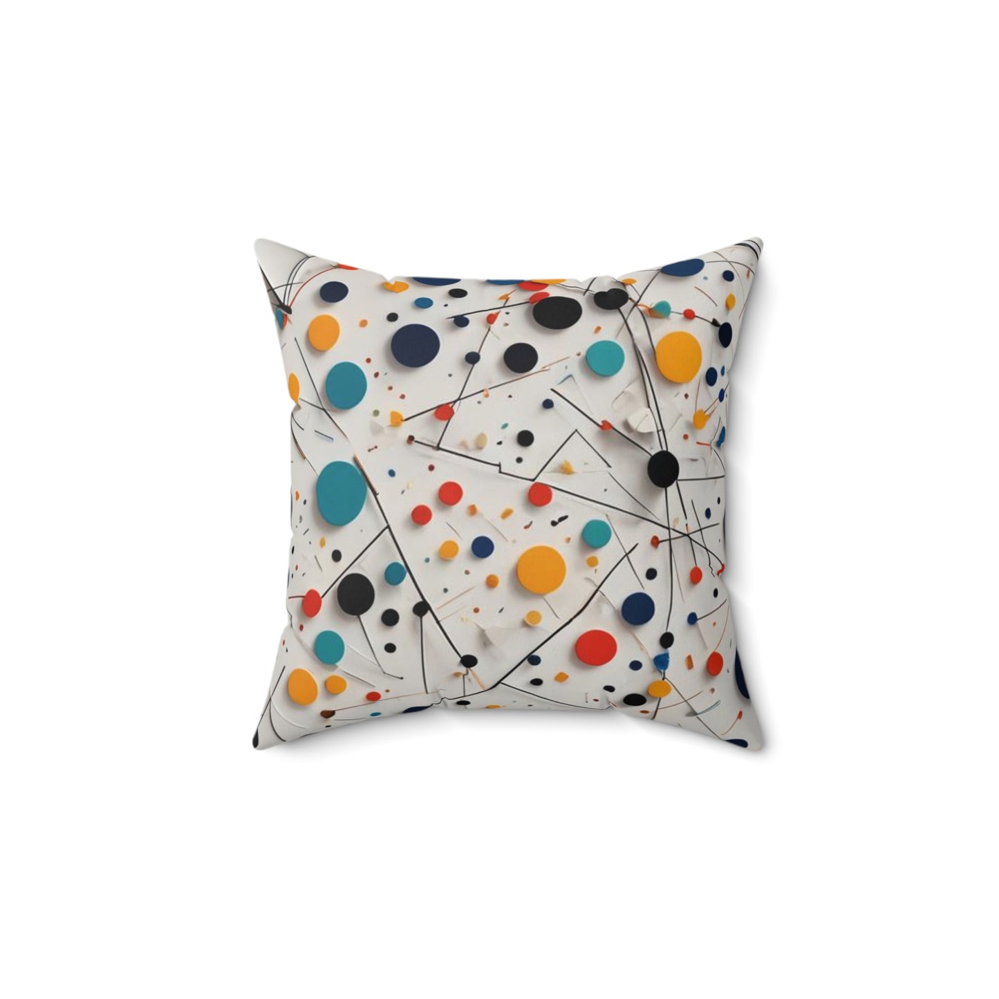 Spun Polyester Square Pillow with Metahematical forms design