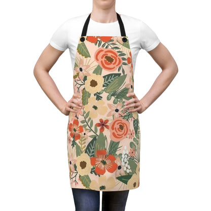 Apron with the design of paper flowers