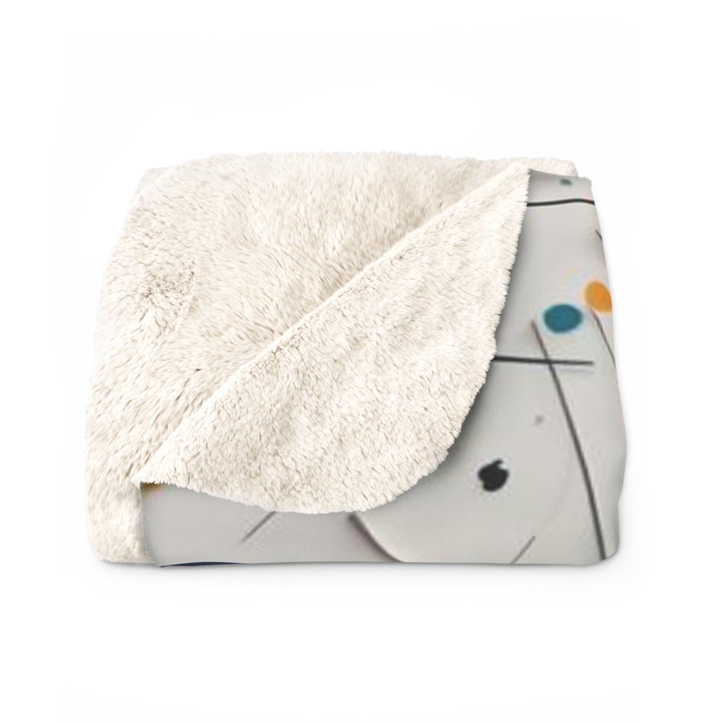 Sherpa Fleece Blanket with Matematical forms design